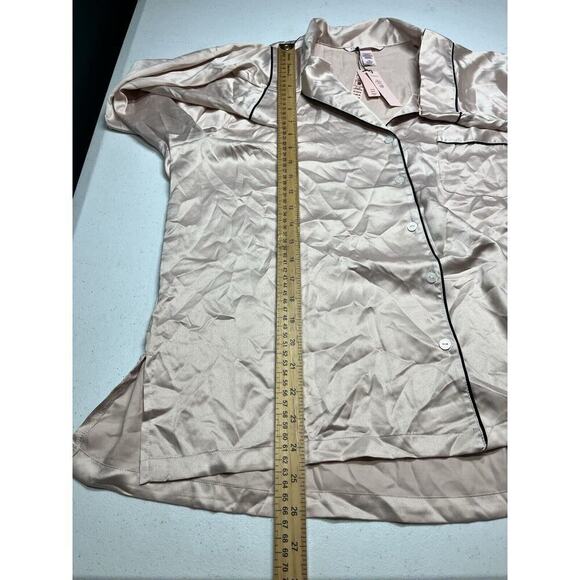 Victoria Secret Button Down Satin Long Sleeve Sleep Shirt NWT L - Picture 5 of 6